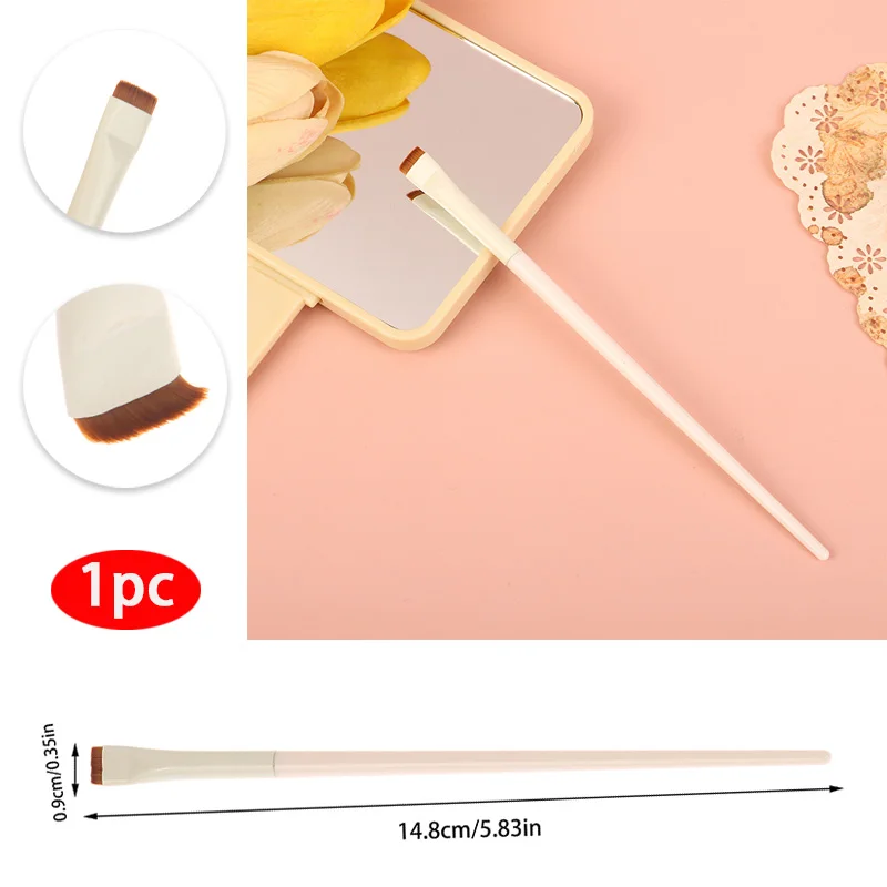 1 cepillo para cejas plano de ángulo fino ultrafino debajo de los ojos, cepillo para detalles precisos, cepillo delineador de ojos con hoja mejorada