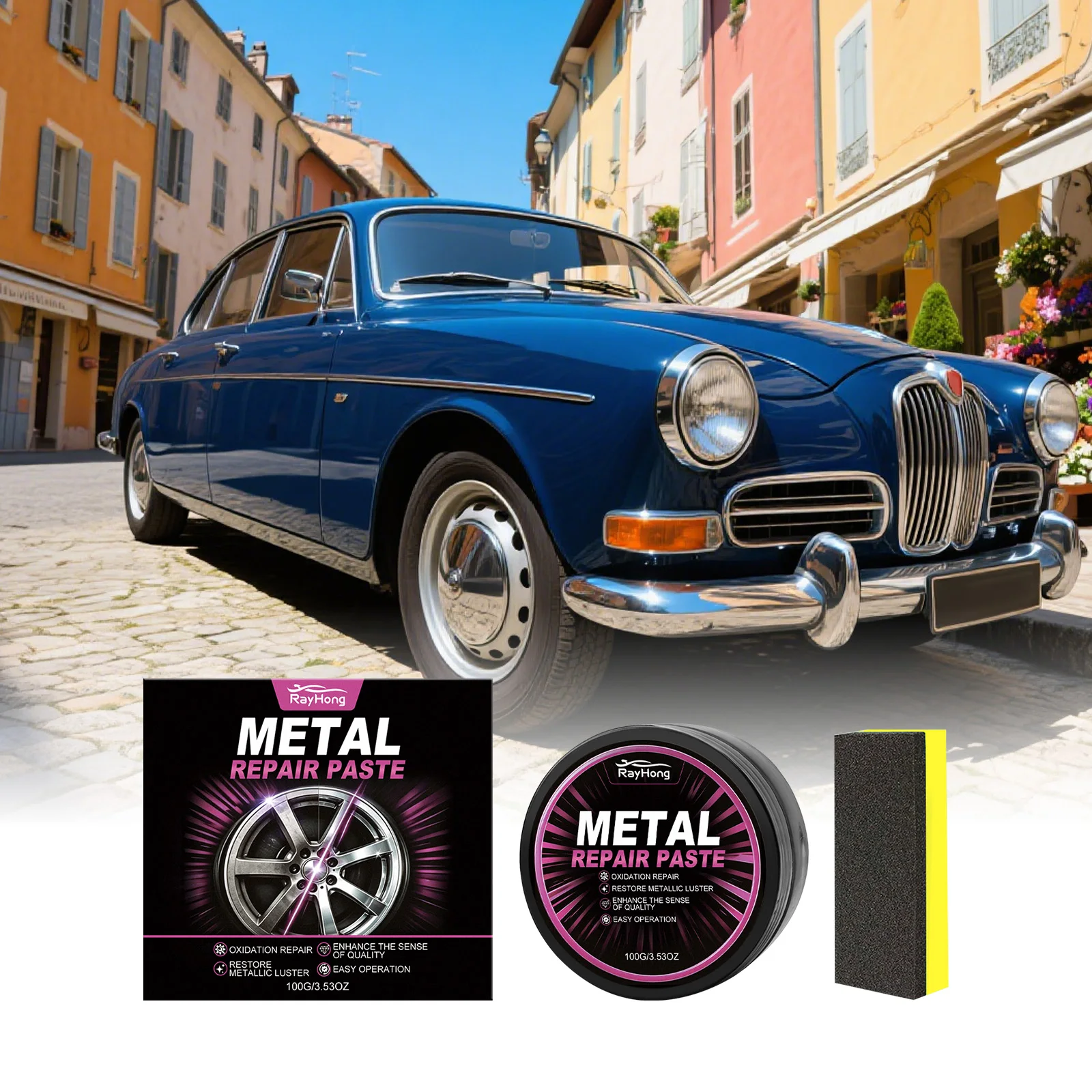 Chrome plating care paste for car metal rust removal, polishing, chrome plating surface cleaning, daily care paste