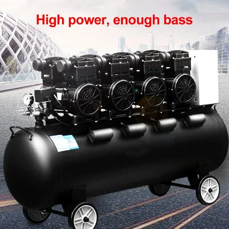 220V 6600W 100L Silent Oil-free Air Compressor Powerful 10bar Air Pump Industrial High-pressure Air Pump