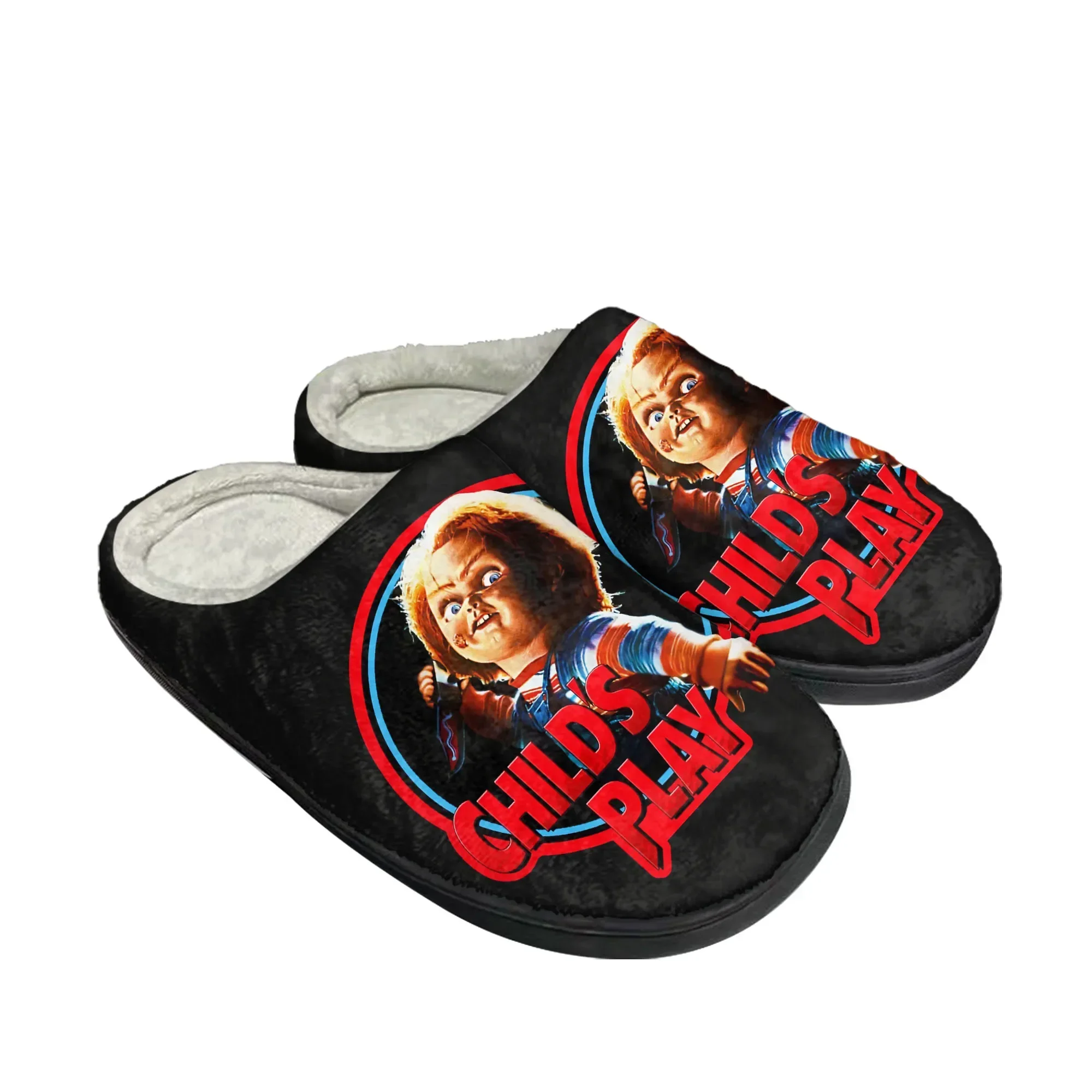 Horror Childs sandal kustom katun rumah Chucky sandal Pria Wanita sepatu hangat tetap kasual mewah sandal pasangan