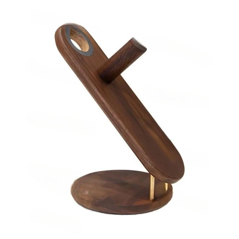 Hair Dryer Solid Wood Bracket，Desktop Without Punching Holes Hair Dryer Storage Shelf