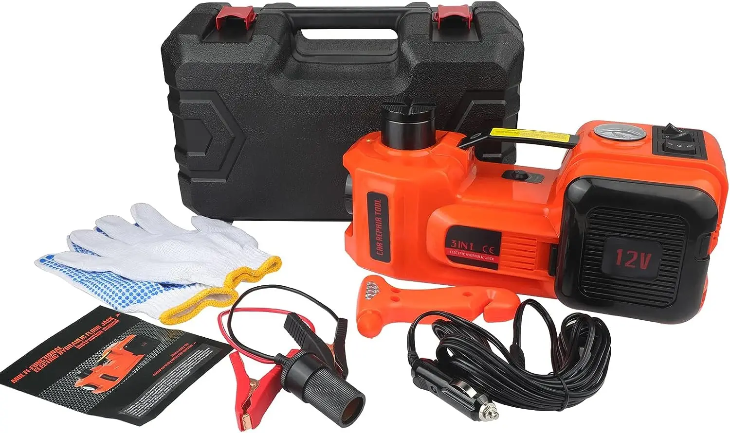 ZC1- Electric Hydraulic Car Jack Kit and Tire LED Light Car tire Replacement Emergency Tool Kit