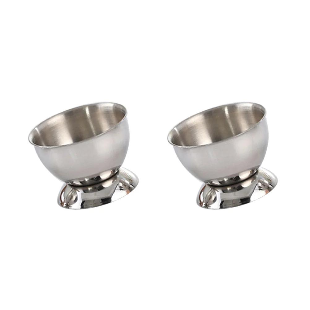 

2Pcs Stainless Steel Boiled Egg Holder Portable Egg Cups Modern Kitchen Dining Tabletop Stand for Breakfast Brunch