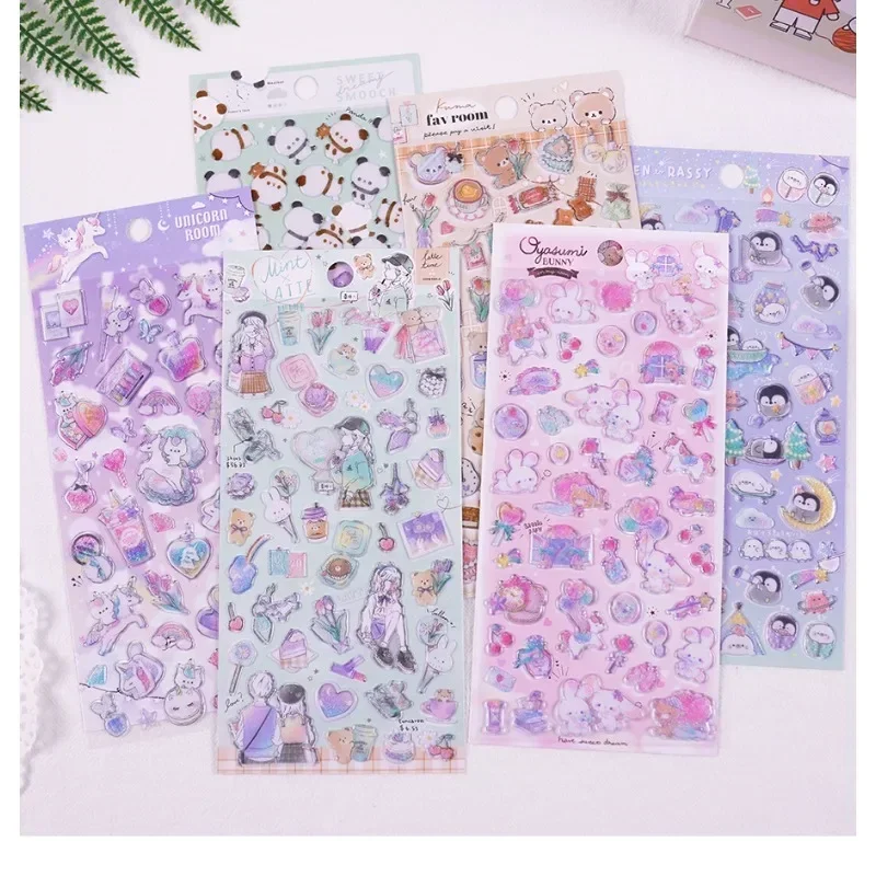 1pc Kawaii Cartoon Pets Candy 3D Puffy Stickers Scrapbooking Diy Journal Stationery Sticker Cute Deco Art Supplies Gift