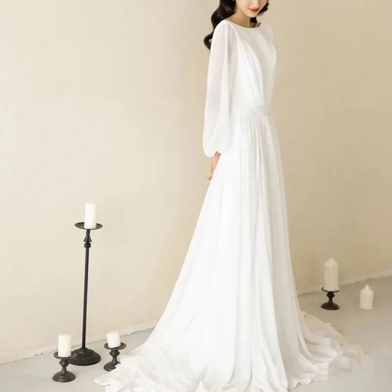 2025New حجاب ترحيب بسيط وأنيق للتنحيف موري ستايل سوبر فيري وايت ساتان للتصوير الفوتوغرافي للسفر