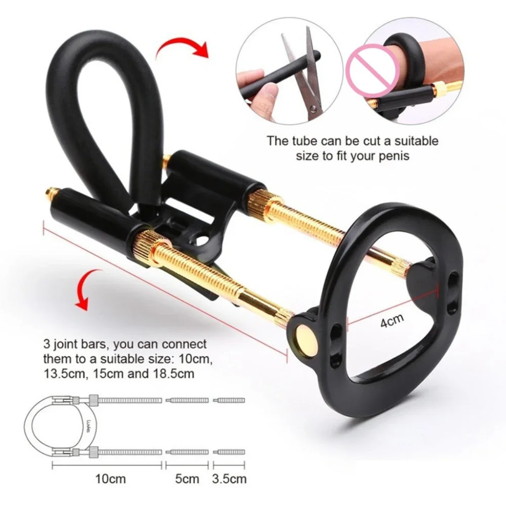 Men Penis Extender Medical Dildo Pump Enlarger Stretcher Male Penile Exercise Device Physical Delay Locking Ring Sex Toy For Men