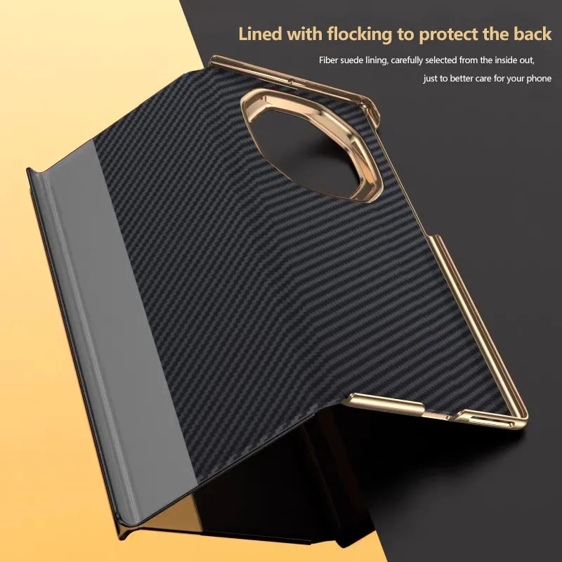 Smart View Window Schutzhülle für Huawei Mate XT Ultimate Plating Leder Flip Case Rotate Kickstand Cover