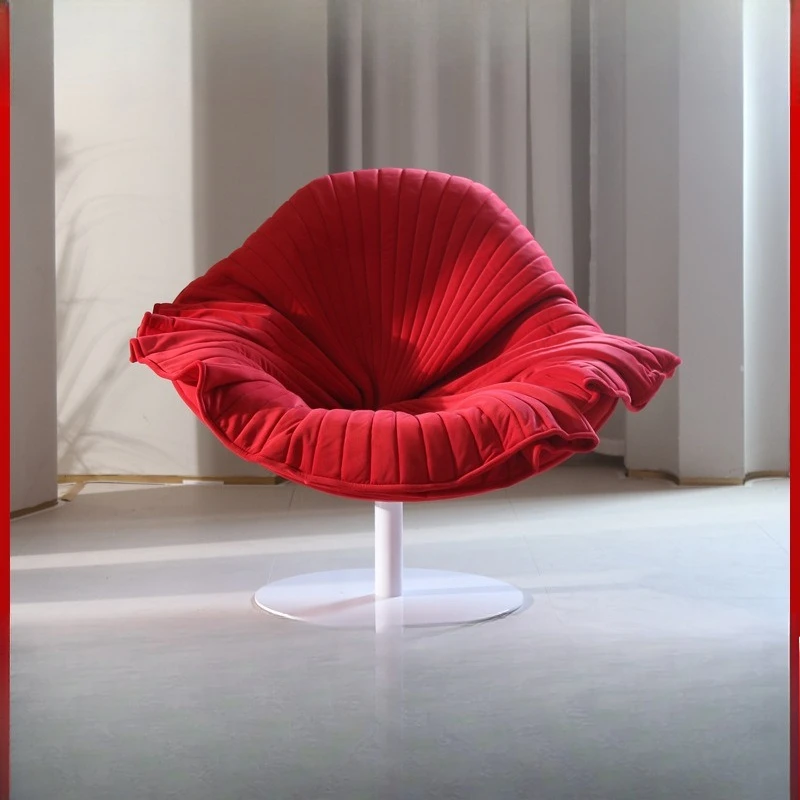 

Nordic single fabric sofa chair light luxury creative designer Internet celebrity petal living room bedroom model