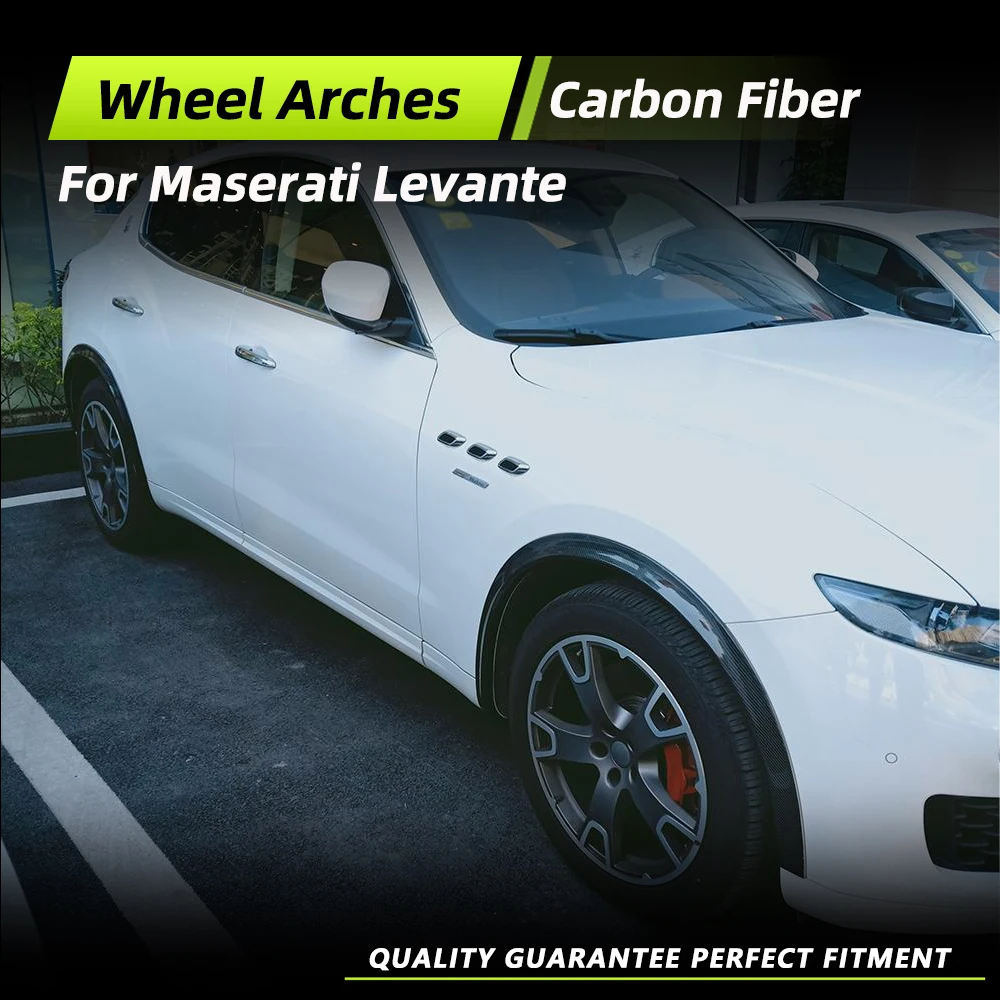 Car Wheel Arch Trims Eyebrow Protector For Maserati Levante 2016 - 2019 Car Side Wheel Fender Flares Body Kits Carbon Fiber
