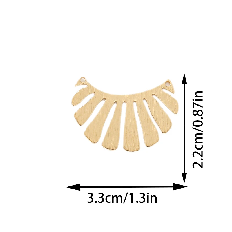 20PCS primary color brass brushed DIY accessories flower petal double hole DIY accessories suitable for handmade