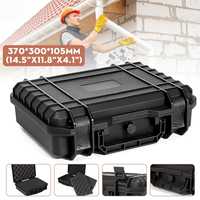 370x300x105mm Portable Plastic Hard Carry Tool Case Safety Protect Suitcase Equipment Instrument Outdoor Box with Pre-Cut Foam