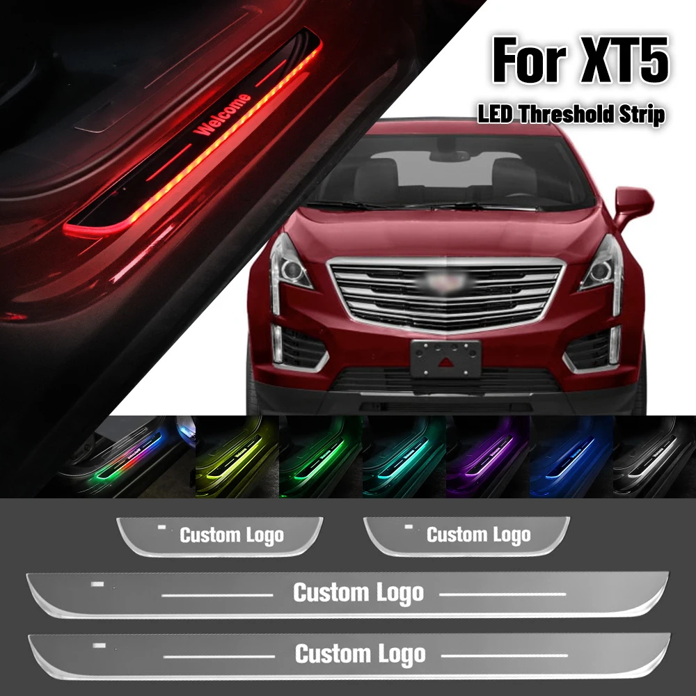 

For Cadillac XT5 2016-2023 Car Door Sill Light Customized Logo LED 2019 2020 2021 2022 Welcome Threshold Pedal Lamp Accessories