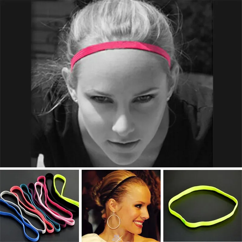 1 Pack Thickened Non-Slip Elastic Sports Headbands Women's Men's Yoga Hair Bands Girls Non-Slip Elastic Workout Sweatbands