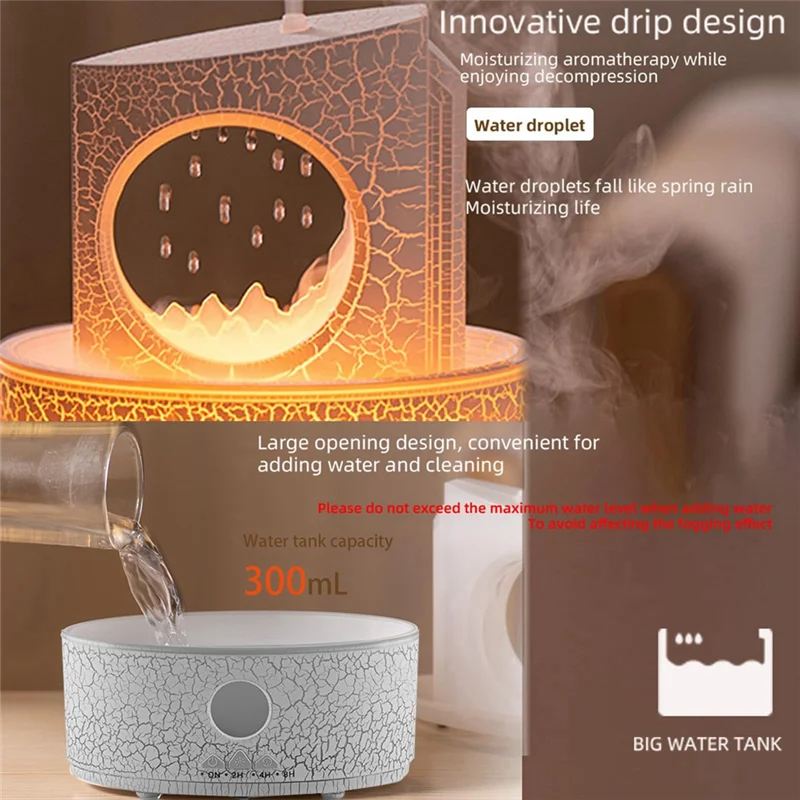 AF93-مرطب قطرة المطر لغرفة النوم، ناشر مع ضوء محيط، مناسب لغرف النوم والفنادق وصالات الألعاب الرياضية وغرف اليوغا. الولايات المتحدة التوصيل