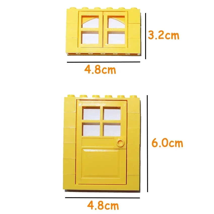 DIY ブロックハウスアクセサリー建築組み立てブロックビルディングクラシックレンガドアと窓 60623