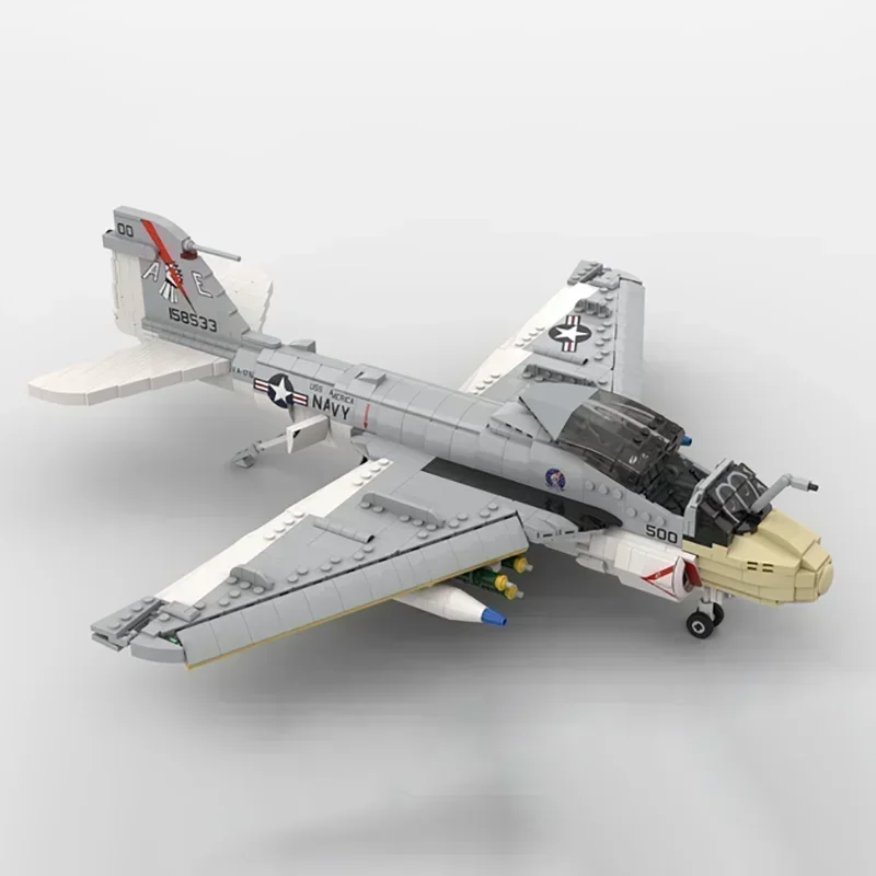 Military Model Moc Building Bricks 1:35 Scale A-6E Intruder Fighter Technology Blocks Gifts Christmas Toys DIY Sets Assembly