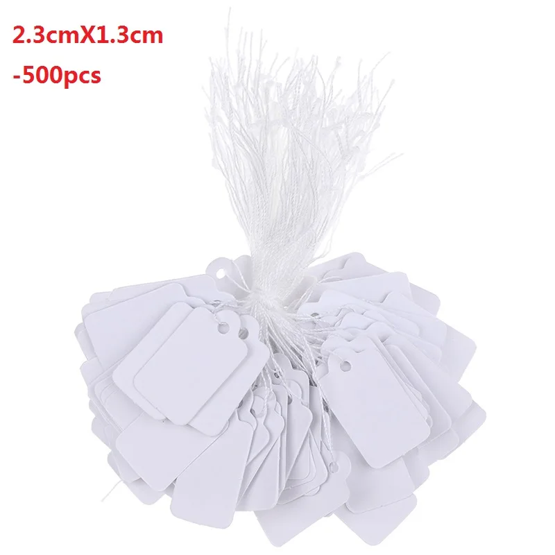 Merchandise Price Tags for Labeling Your Small Items 500/100 White Lanyard Tags for Product Display Merchandise