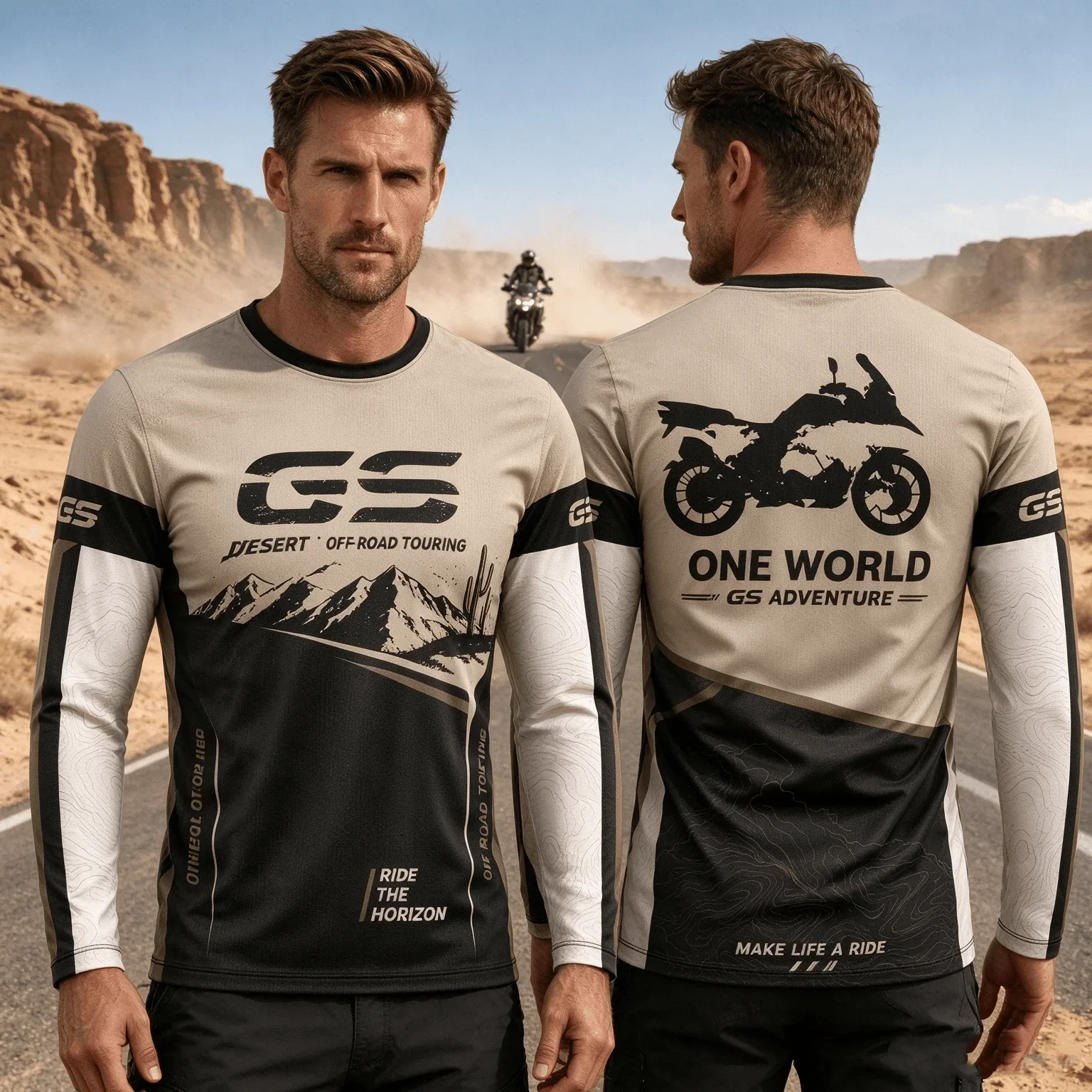 GS Adventure Motorcycle Long Sleeve T‑Shirt Men Motorbike Off‑Road Racing Jersey Unisex Motocross Casual Tops for Rider Fans