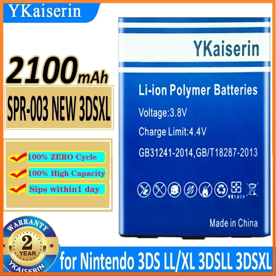 YKaiserin 2100mAh-2400mAh Replacement Battery for Nintendo 3DS LL XL 3DSXL NEW 3DSLL N3DS 2DS 2DSXL Console Inner Batterie