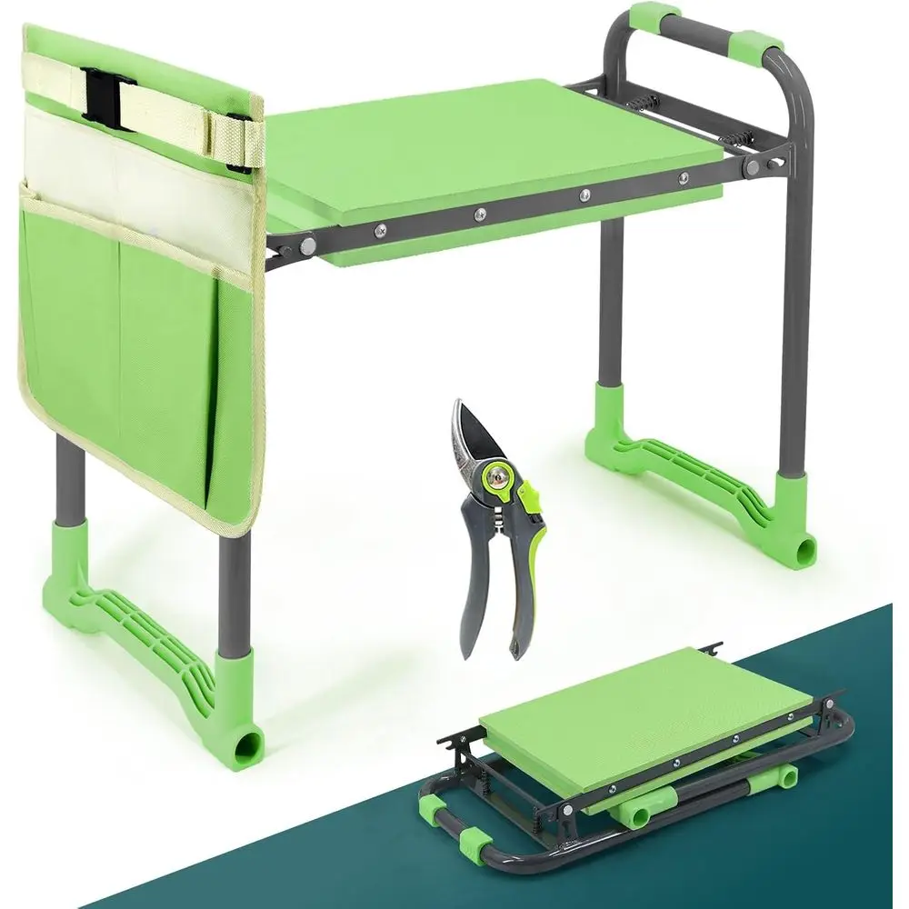 

Многофункциональная подставка-сиденье для садовода с отсеком для инструментов, легкая, для ухода за газоном на открытом воздухе, подходит для всех возрастов (зеленая)