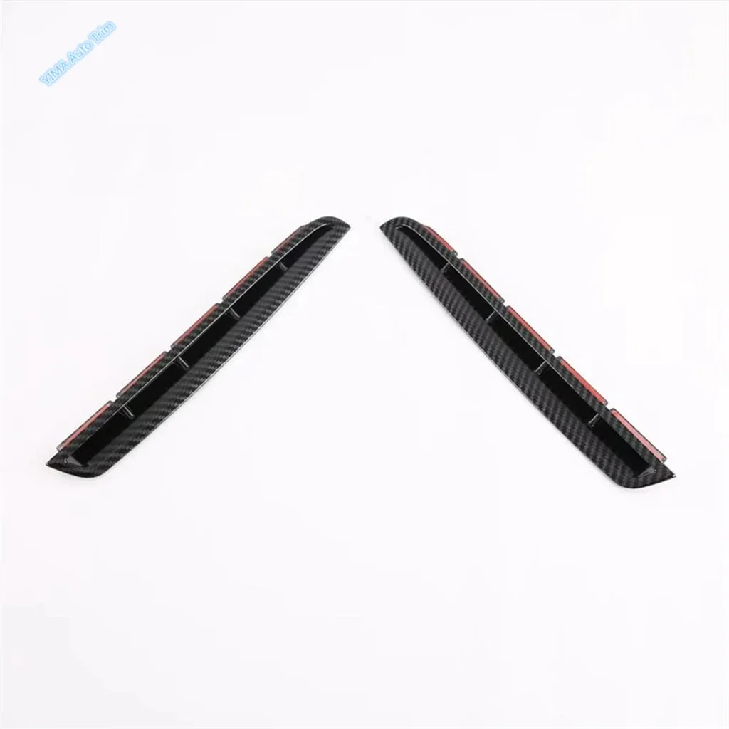 Carbon Fiber / Red Front Head Fog Light Foglight Lamp Cover Trim Fit For Hyundai Palisade 2020 - 2023 Car External Accessories