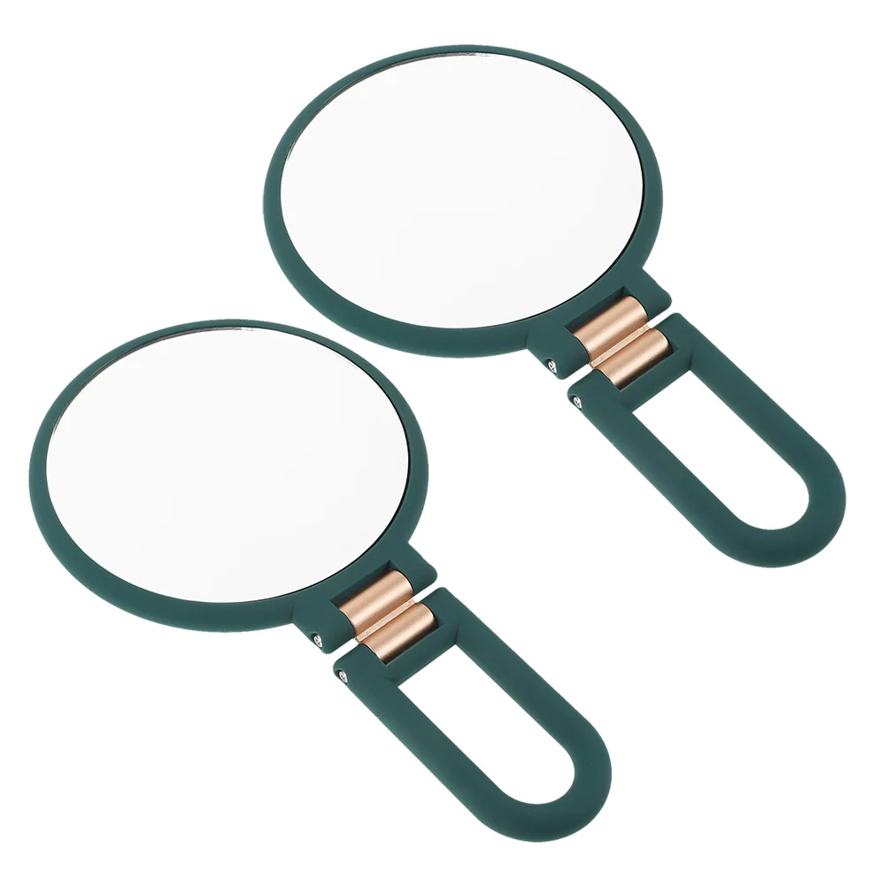 Miroir de maquillage de voyage vert, grossissant Double face 15x, pliable, Portable, Compact, vanité, bureau, Camping, 2 pièces