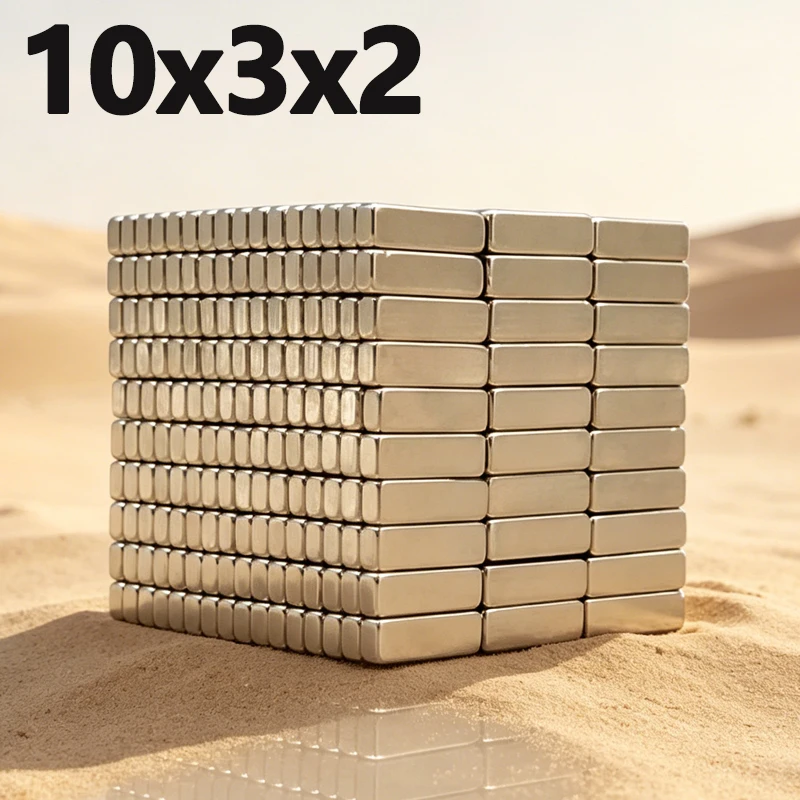 20-300pcs 10x3x2mm Magnet N35 NdfeB Permanent Magnetic Imanes Square Shape Strong Neodymium Fridge Magnet 10*3*2mm Accessory