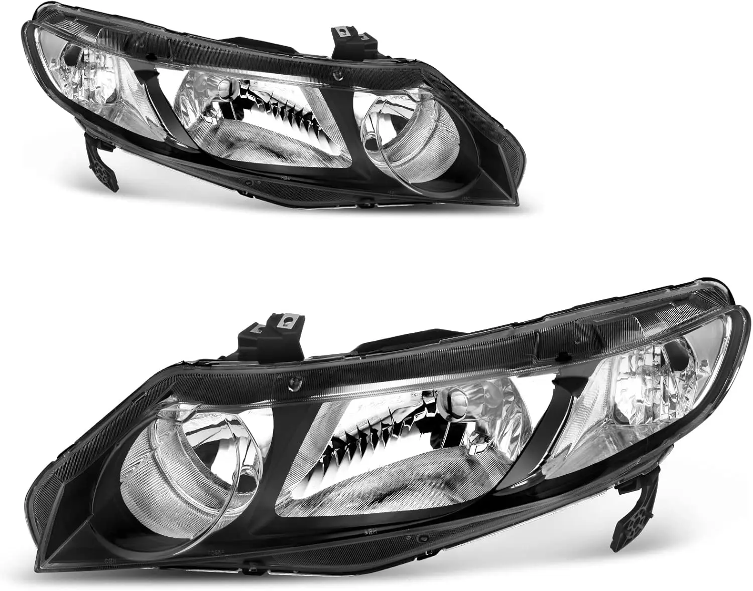 Headlight Assembly Compatible with 2006 2007 2008 2009 2010 2011 Civic Sedan 4-Door Headlamp Clear Lens