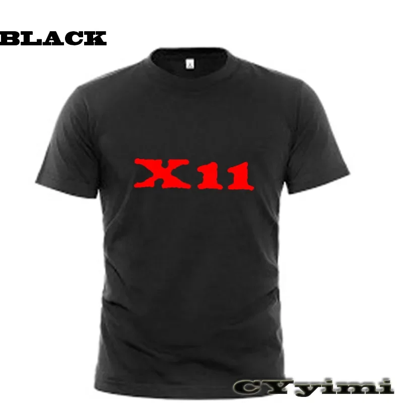 For  X-11 T Shirt Men New LOGO T-shirt 100% Cotton Summer Short Sleeve Round Neck Tees Male