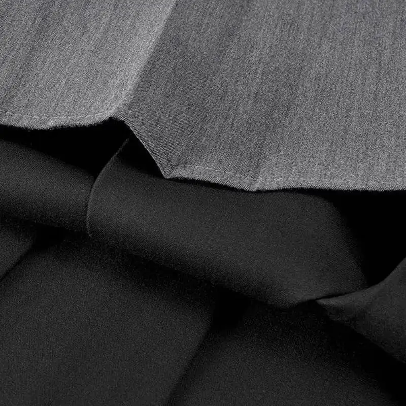 رمادي الصلبة طيات مكتب سيدة عادية عالية الخصر ألف خط فضفاض المرأة تنورة منتصف العجل التنانير الطويلة للنساء الملابس موضة 2025 #6