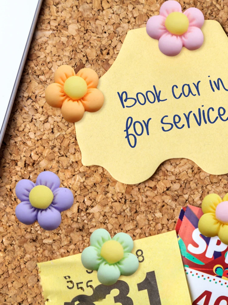 30pcs Durable Decorative Flower Shape Photos Push Pins School Students Office Bright Wall Hanging Lightweight Colorful Cute