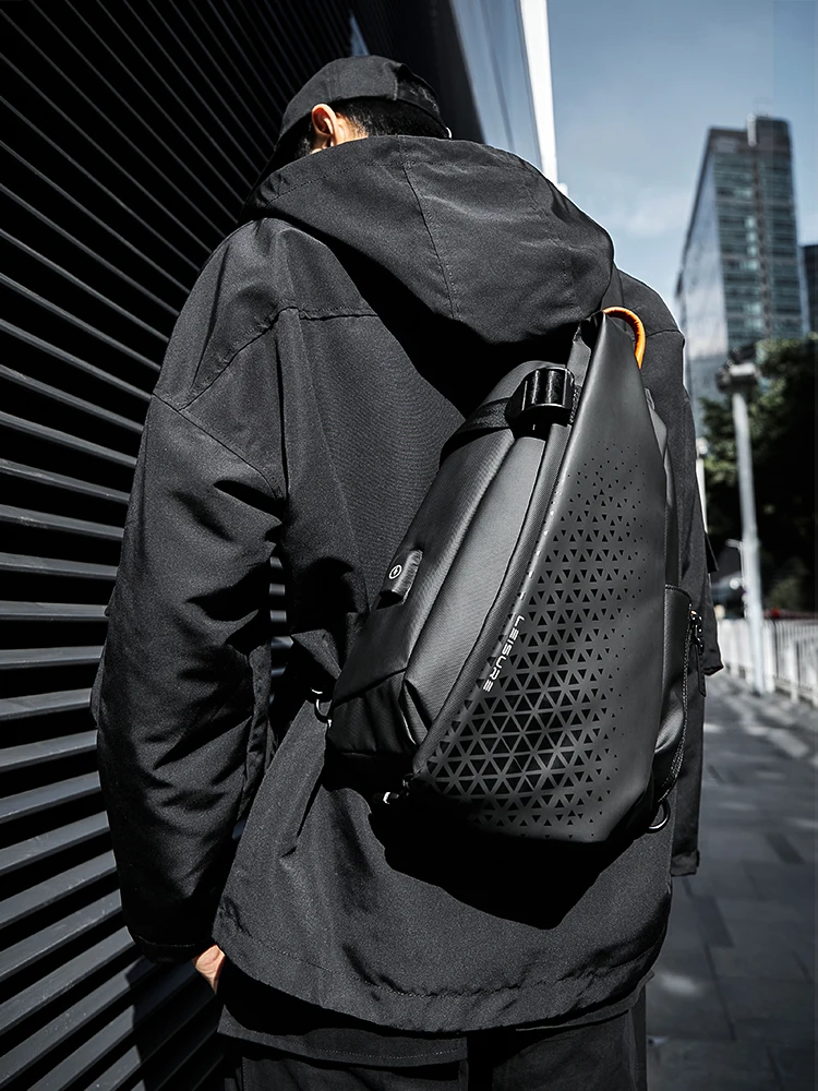 

Faionable Large Capaci Diagonal Bag Men's Motorcycle Single oulder Bag Street Trend Chest Bag Nylon Material Zipper Clo...