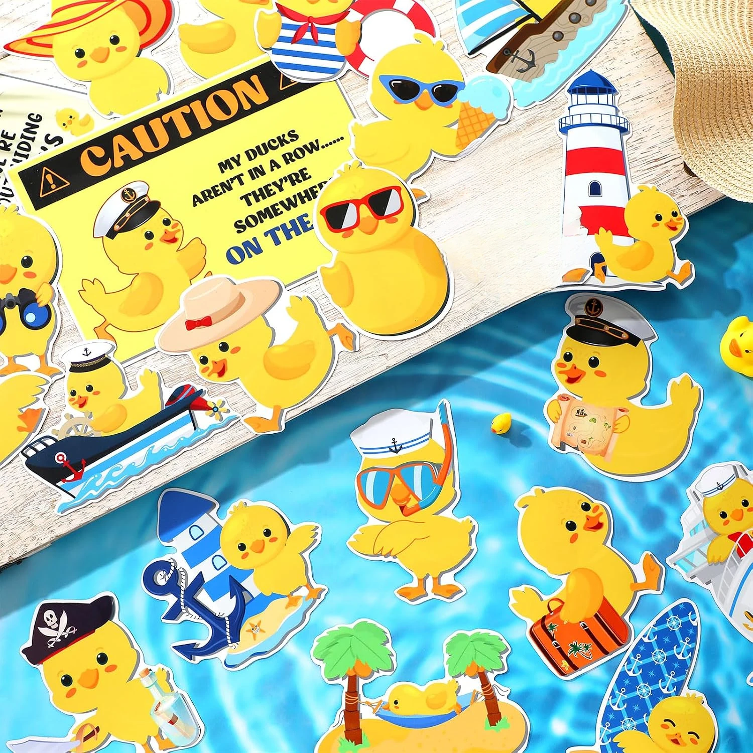 25 Pcs Duck Cruise Door Magnet Decorations Ducky Magnetic Stickers Decals Reusable Funny Cruise Ship Cabin Magnet Door Decor Car