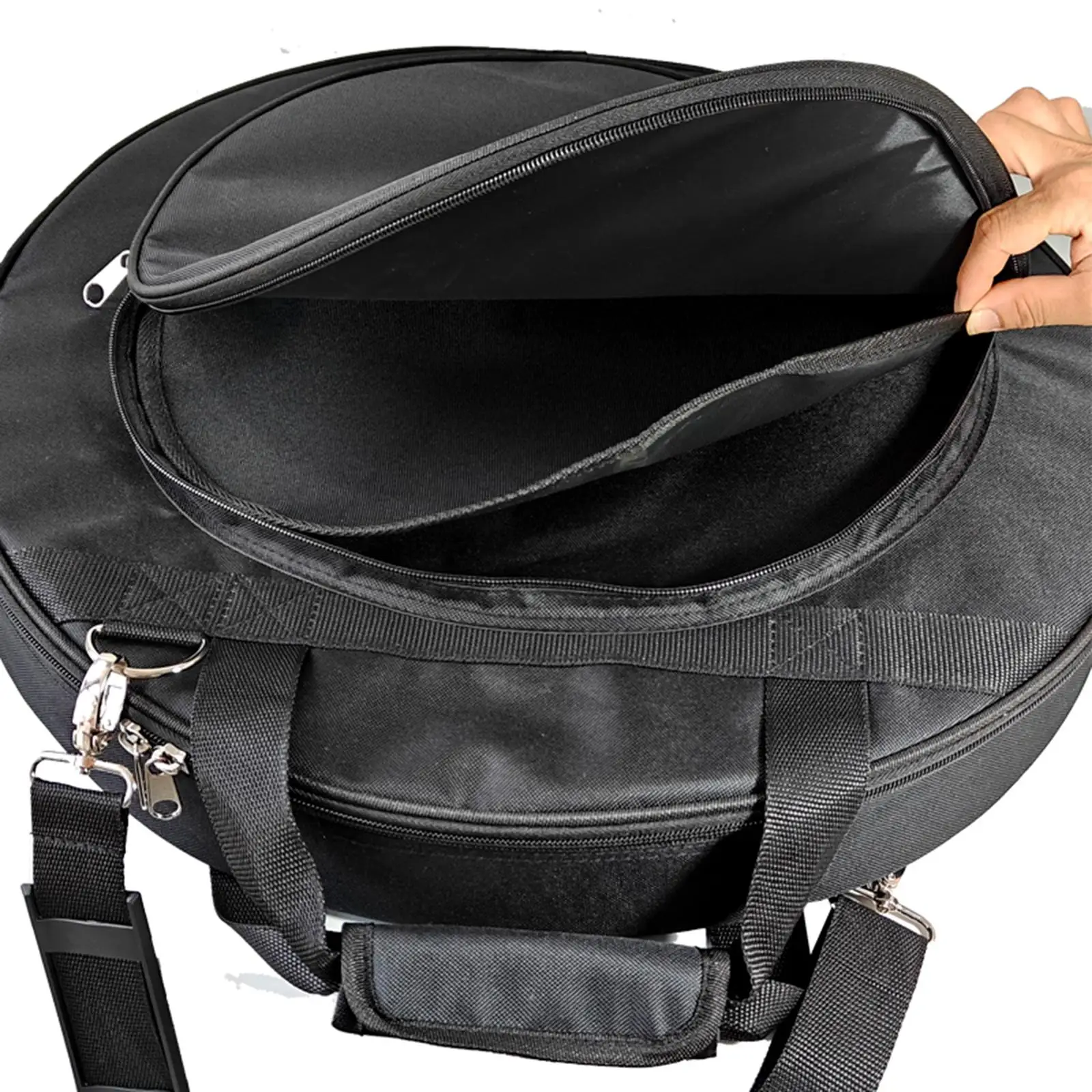Portable Oxford Cloth Drum Cymbal Bag with Handle and Dividers Large Storage Dustproof Gig Case for Travel