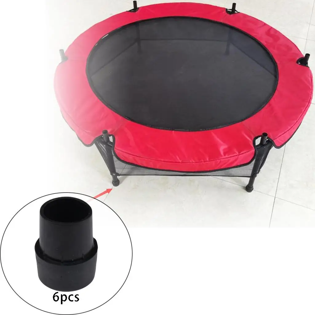 Trampoline Leg Protectors Black Rubber Tips No Scratch Quiet Cover for Indoor Furniture Hard Floor Protection