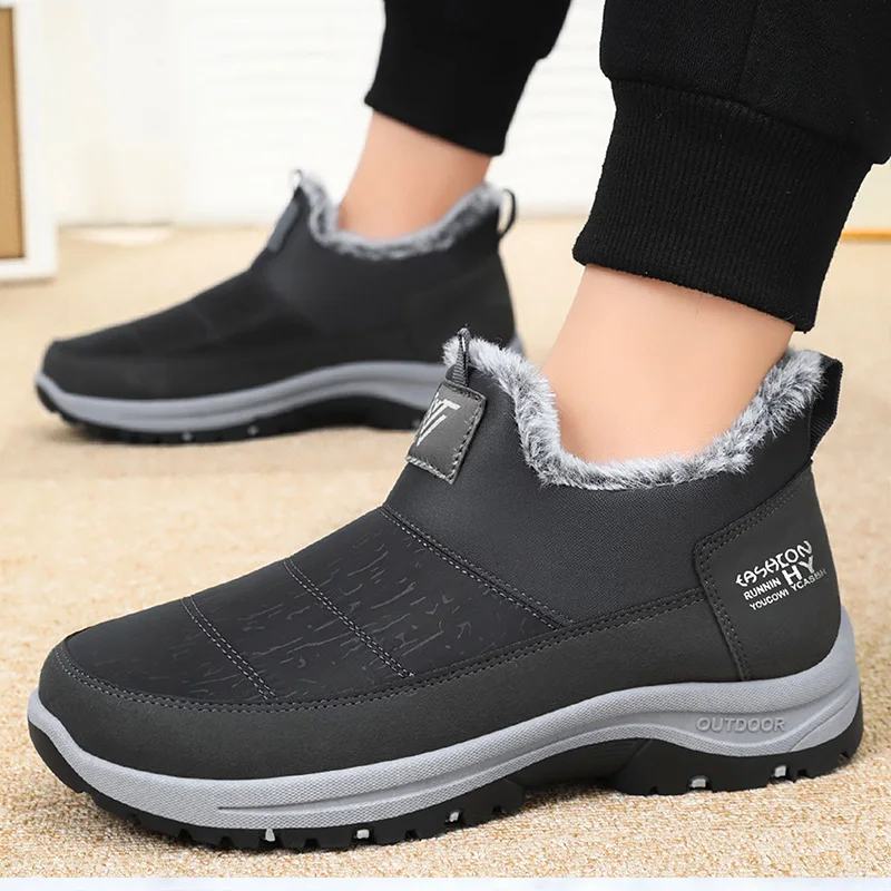 

MAEDEF Men Winter Boots Slip On Ankle Boots Warm Indoor Slippers for Men Lightweight Non-Slip Anti-Skid Comfortable House Shoes