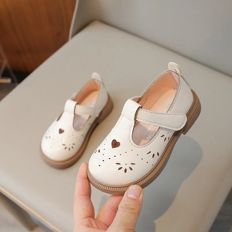 

Size 21-30 2024 Spring Baby Girl Leather Shoes 2 To 3 Years Solid Color Soft Sole Princess Shoes Children's Casual Single Shoes