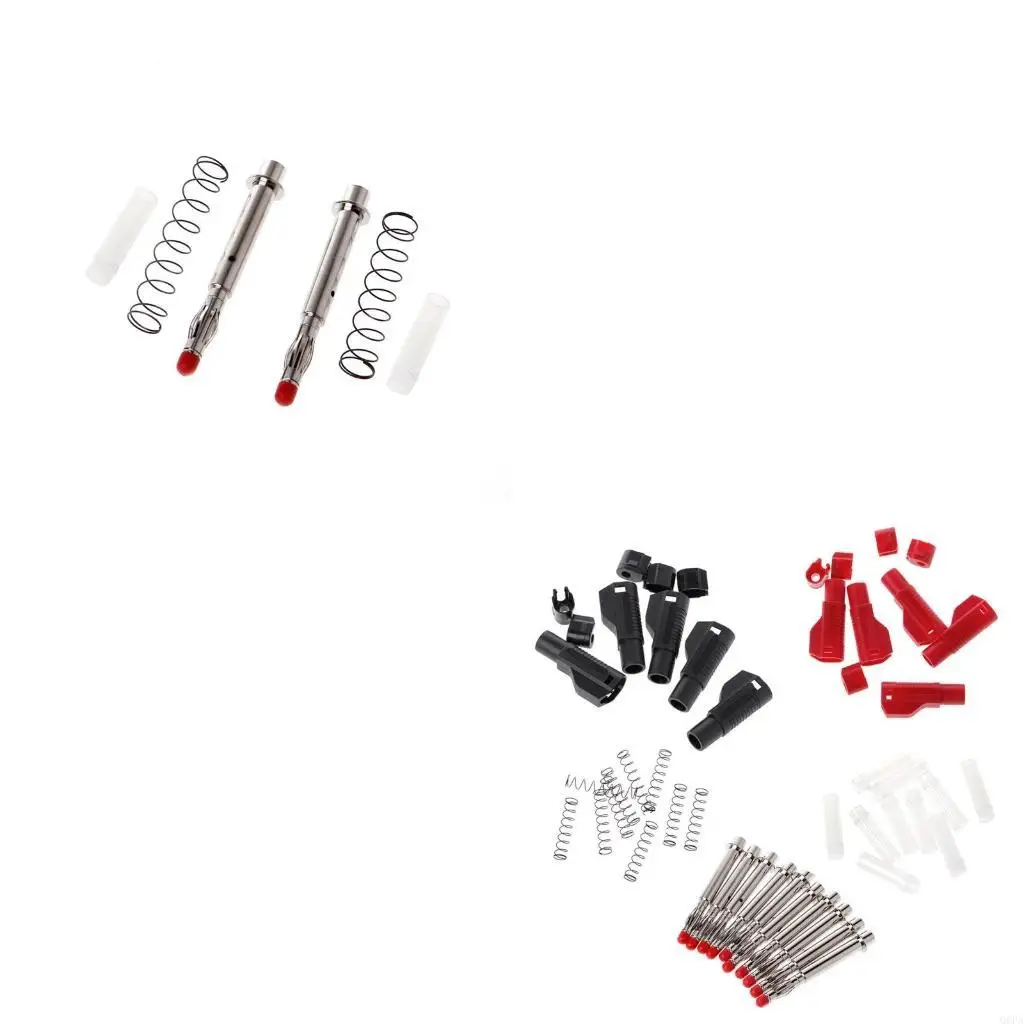 Q6PA 10 Pcs 4mm Male Retractable Sheath Stackable Banana Plug Wire Solder Connector