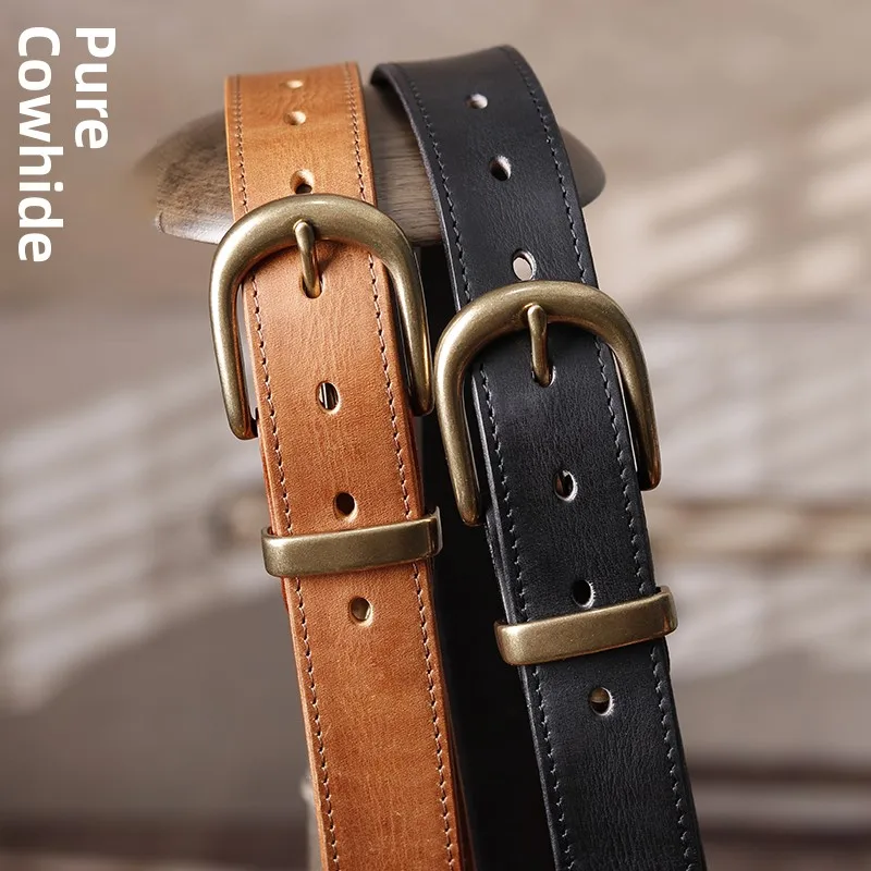 手作りメンズベルト-トップレイヤー牛革バックル-カジュアル本革ウエストベルト-ヴィンテージ手作りパンツベルト