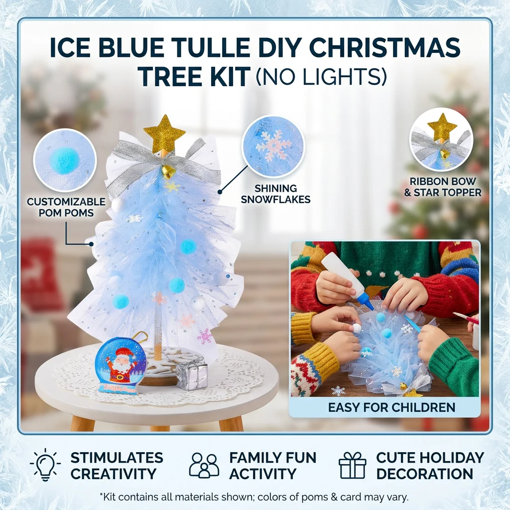 1 Set Christmas Tree Craft Kit Creative Mini Christmas Tree for Kids Holiday Gift Home Classroom Activities DIY Party Supplies