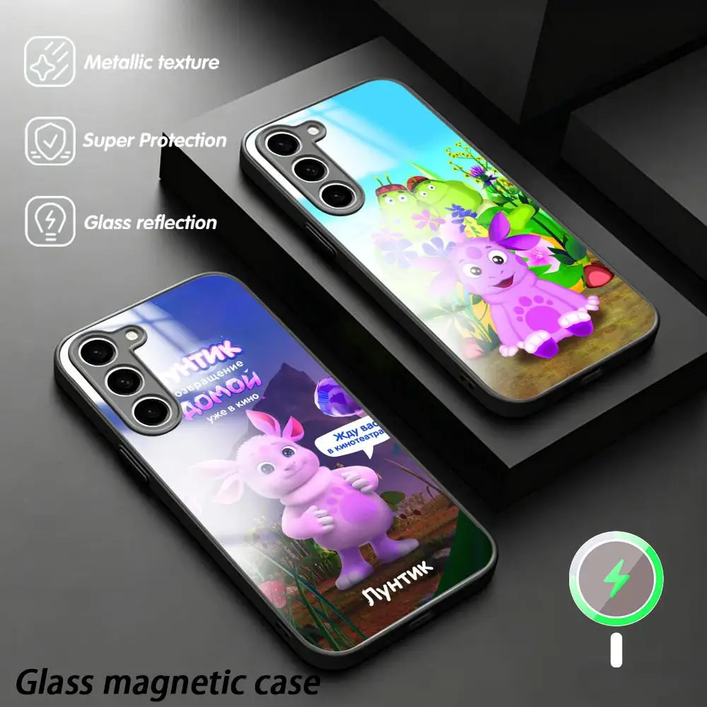 Moon-zyes cartoon cute Lun-tik Phone Case For Samsung S26 S25 S24 S23 S22 S21 Plus Ultra Fold A Glass Magnetic Case