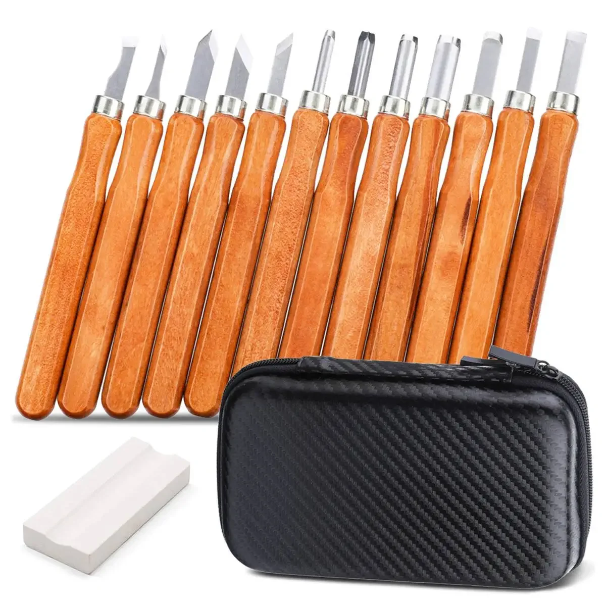 12pcs/set Professional Wood Carving Chisel Knife DIY Pen Woodcut Hand Tool Set For Basic Detailed Carving Woodworkers Gouges