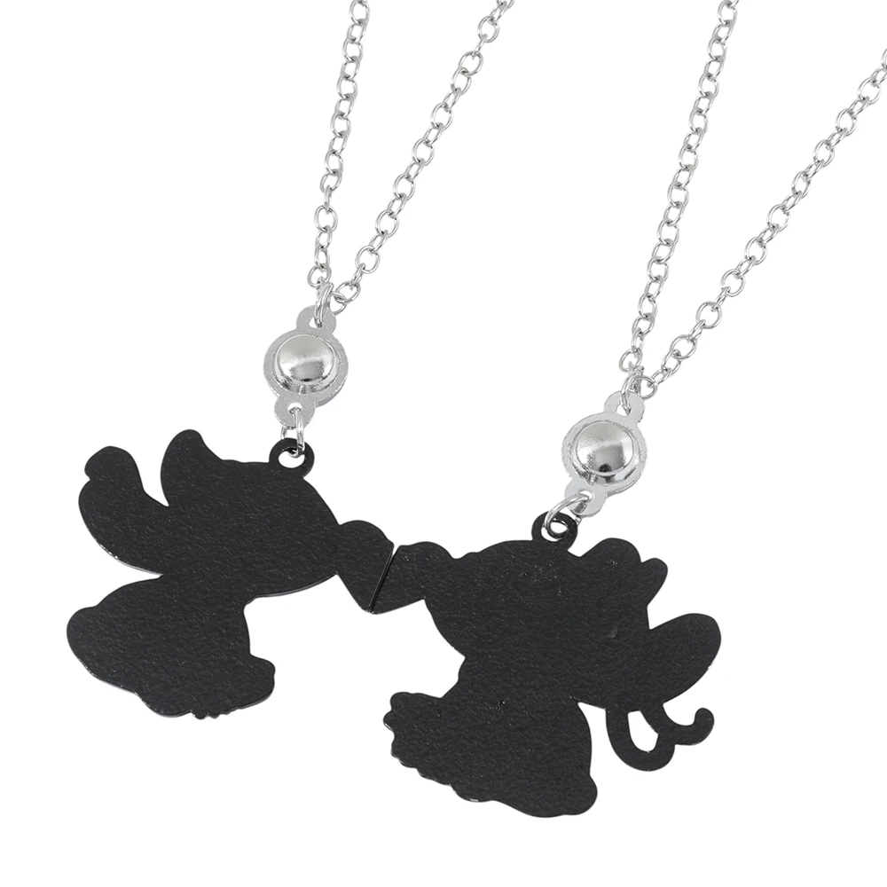 ديزني لطيف الكرتون غرزة الملاك الحب Noctilucent المينا قلادة قلادة مناسبة لعيد الحب الذكرى لعبة هدية #6