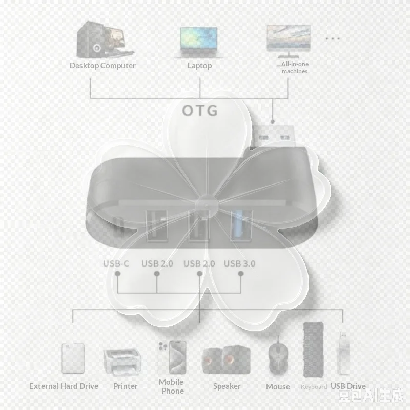 180° Rotatable Mini USB 3.0 Hub 3/4 Ports Type C Splitter High Speed Data Transfer Dock For Notebook Desktop Flash Drive