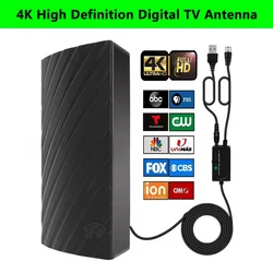 HDTV Antenna 25DBI High Gain Indoor 4k High Definition Digital TV Antenna Signal Enhance Amplifier Without Network Connection
