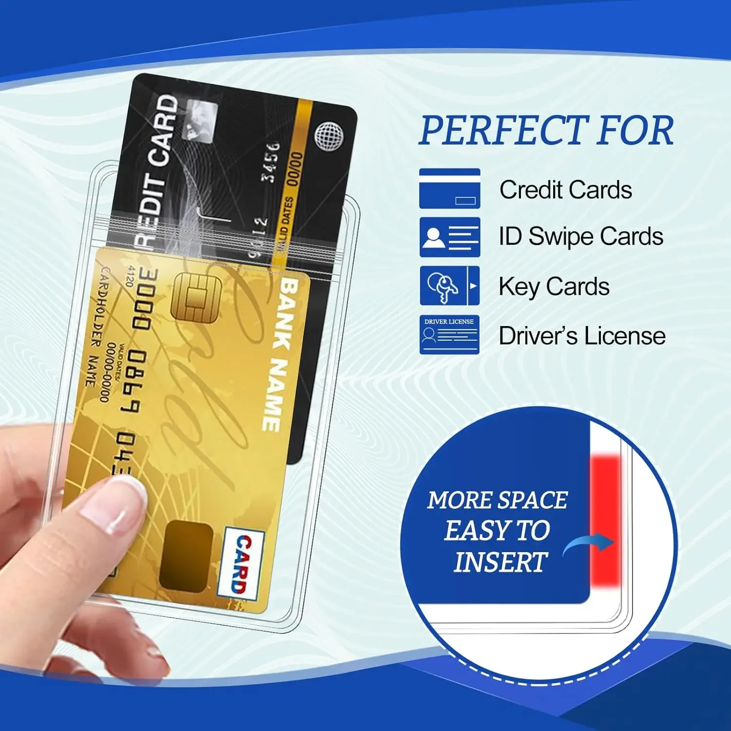 50/1 قطعة حامل بطاقة شفافة مقاوم للماء حامي البلاستيك حافظة الأعمال حافلة البنك بطاقة الائتمان حامي حاملي شارة بطاقة الهوية