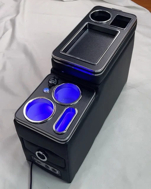 Alphard Universal Center Console for Car Buick Toyota Voxy Freed Stepwgn Leather Middle Row Business Car Armrest Console Box