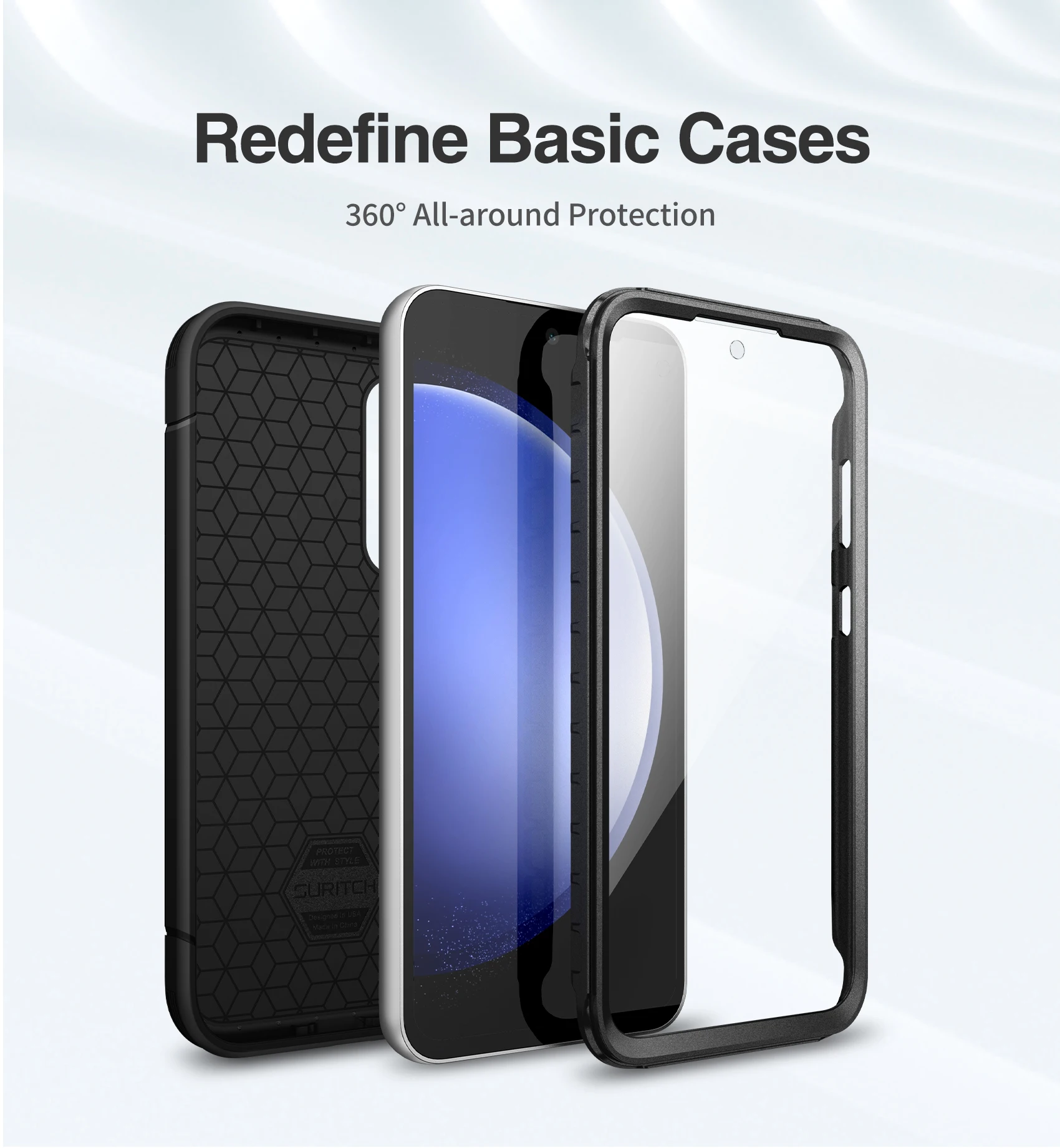 For Samsung Galaxy S23 FE Case 6.4 Inch Full Body Military Armor Shockproof Impact Resistant Case With Built-in Screen Protector