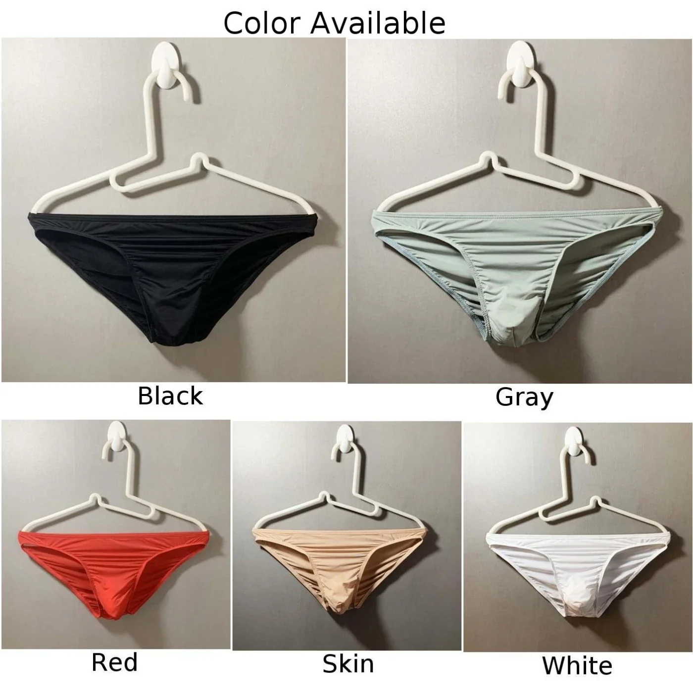 Men Ice Silk Briefs Sexy Underwear Penis Bulge Pouch G-string Thong Seamless Panties Breathable Low Waist Bikini Undies