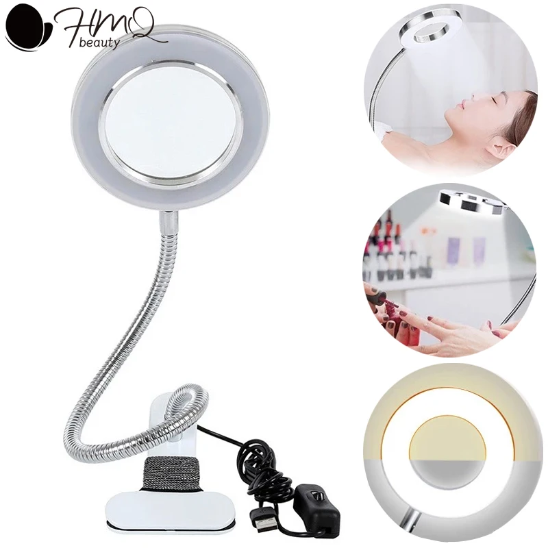 Lámpara de pestañas USB, luz LED, opción de dos colores fría/cálida para extensión de pestañas postizas, herramientas de maquillaje de belleza flexibles para injerto de salón